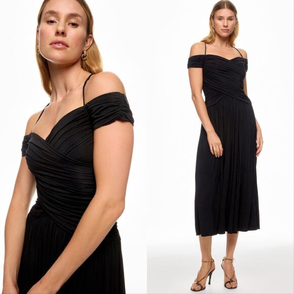 Rosetta Getty Off the Shoulder Ruched Bodice Dress - Picture 1 of 6